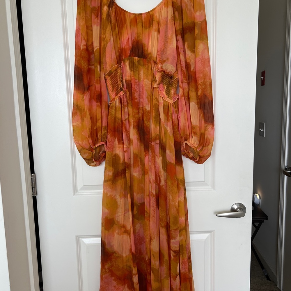 ASOS Design scoop neck shirred waist insert maxi dress NWT